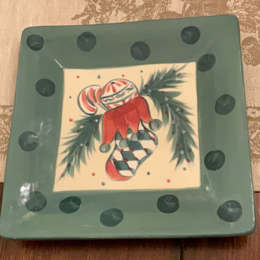 Vintage Gail Pittman Christmas appetizer plate.  Mint condition and rare find.